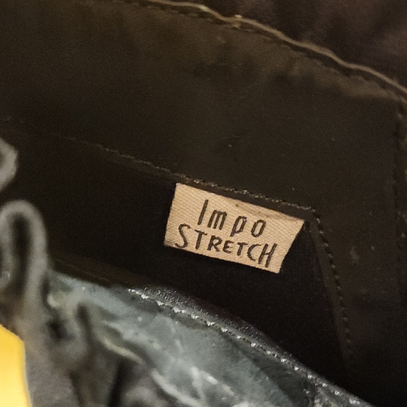 Impo Stretch Black Ruffled Heeled Boots - Picture 2 of 9